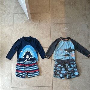 Kids Ocean Adventure Rashguard Plus Swim Trunks - 2 Sets